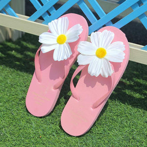 Women daisy flower summer beach casual flip flops