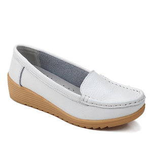 Non-slip Leather Loafers for Women Comfort Walking Spring Series Casual Shoes - GetComfyShoes