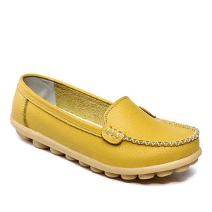 Leather Moccasins Loafers for Women Comfort Non-slip Driving Shoes - GetComfyShoes