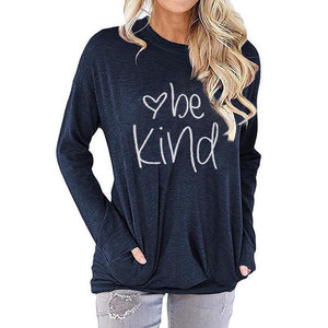 Women letters printed long sleeve pullover crewneck sweatshirt