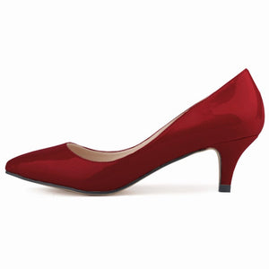 Women candy color pointed toe pumps office heels