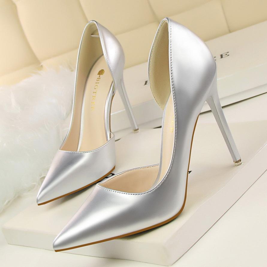 Women pointed closed toe stiletto pumps heels