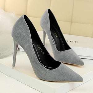 Women suede 4 inch heels stilettos high heel prom heels