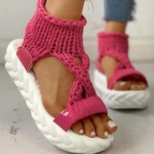 Platform knit walking sandals