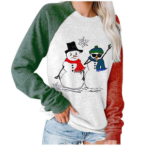 Women's printed pullover Chritmas crewneck sweatshirts fall/winter loose long sleeve tops