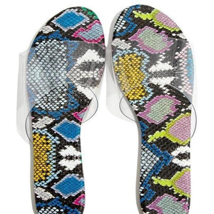 Women clear strap flat slides summer slippers