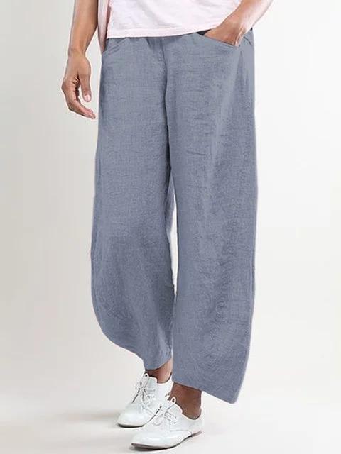 5XL Plus Size Wide Leg High Waisted Linen Pants - GetComfyShoes