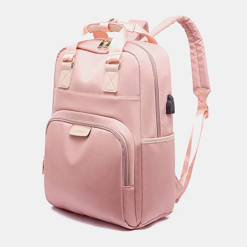 Women Latop Backpack Nylon Waterproof Multifunction Casual Patchwork Backpack - Getcomfyshoes