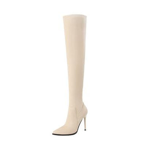 Women's sexy stiletto heel over the knee boots for party elastic stretch pointed toe boots