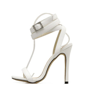 Women sexy peep toe criss cross strappy stiletto high heels