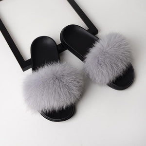 Women Summer Outdoor Casual Fur Slide Sandals