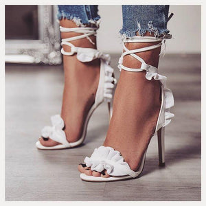 Women peep toe ankle strappy high heel sandals