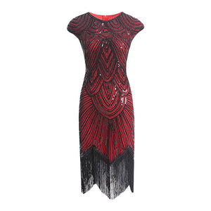 Vintage 1920s sequins evening gowns party dress dancewear dress | Retro sleevesless midi dress