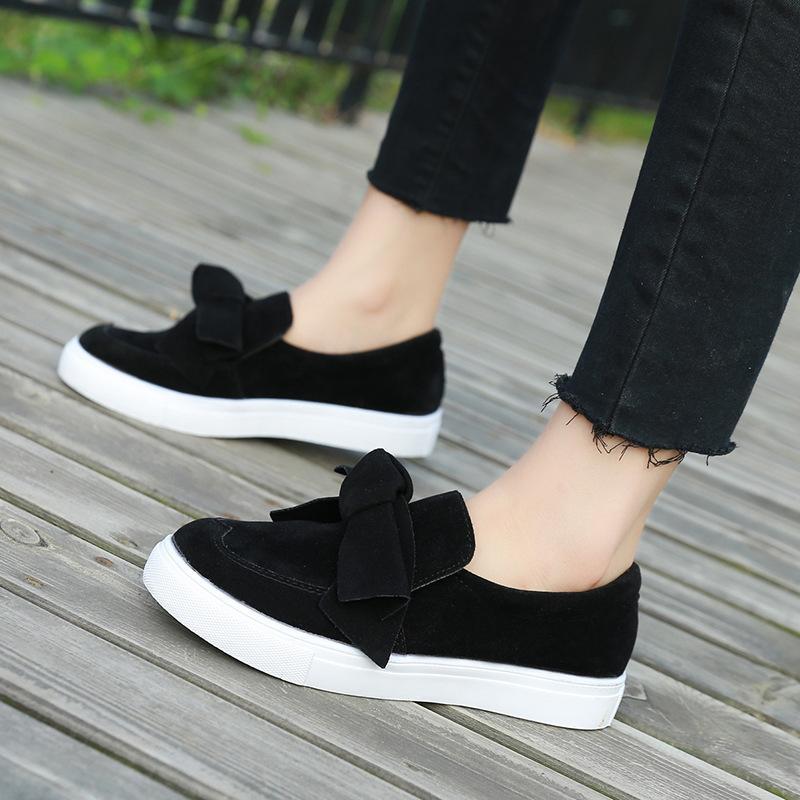 Autumn/winter Bowknot Round Toe Platform Heel Casual Shoes - GetComfyShoes