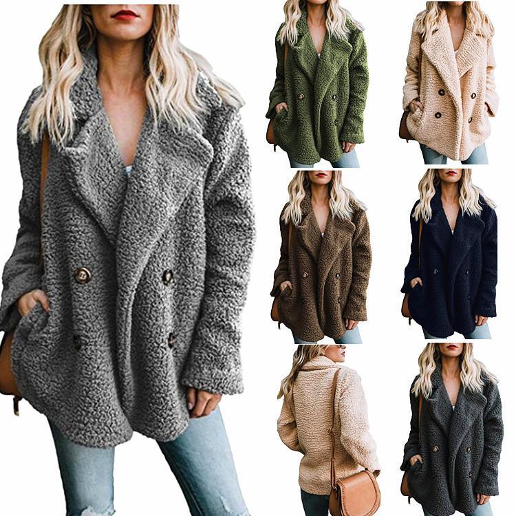 Winter Faux Fur Coat 2018 Casual Solid Warm Jacket - GetComfyShoes