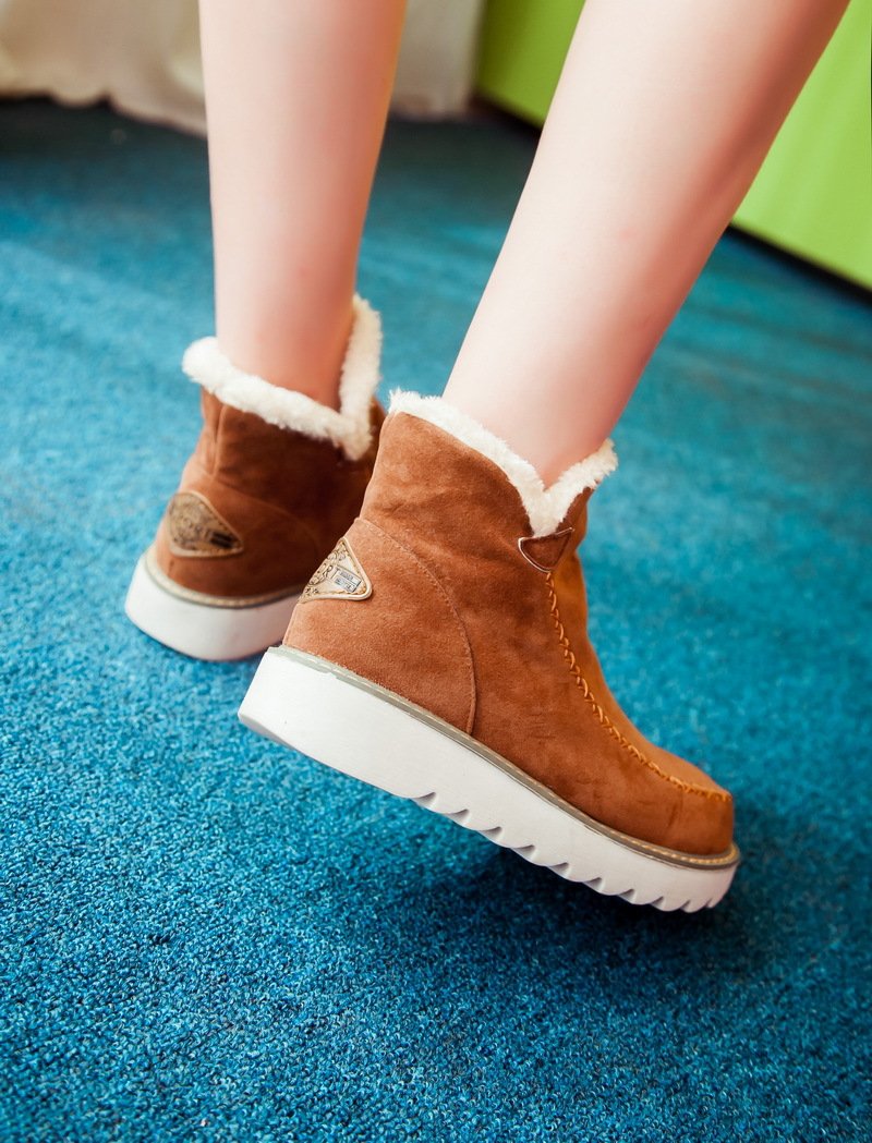 Ankle Boots Fur Lining Flat Heel Boots For Women - GetComfyShoes