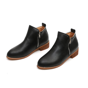 Daily ankle boots for women zipper block heel casual short boots