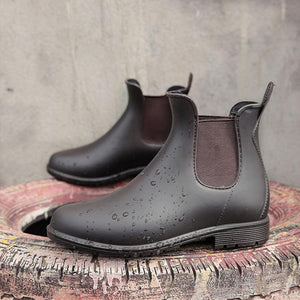 Women low heel short ankle antiskid rain chelsea boots