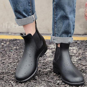 Women low heel short ankle antiskid rain chelsea boots