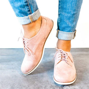 Lace Up Flat Heel Oxfords Comfy Driving Loafers For Women