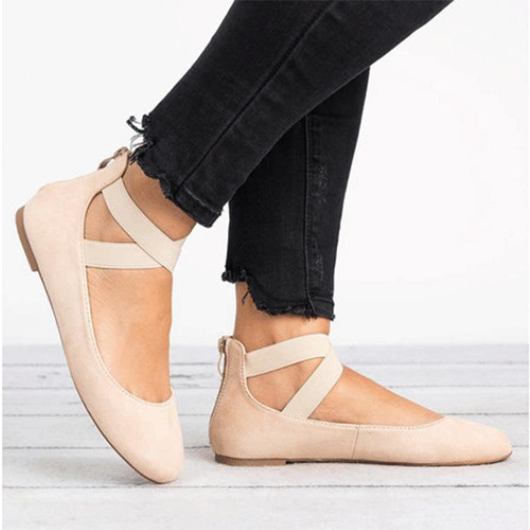 Elastic Band Casual Flats - GetComfyShoes