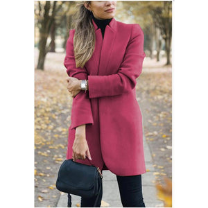 Winter fall fashion solid color long sleeve blazer womens