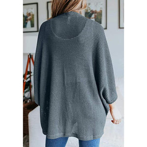 Women casual bubble half sleeve solid color knitted cardigan