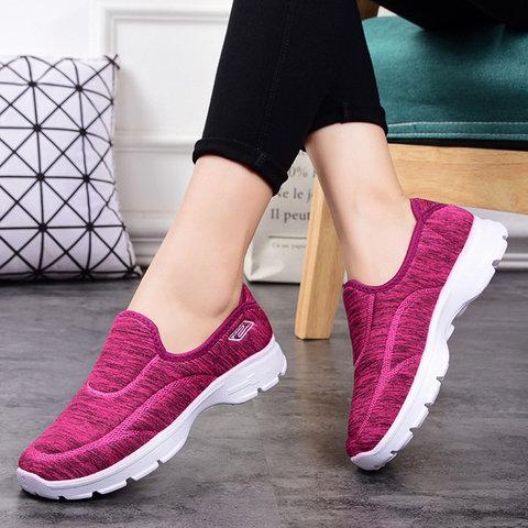 Women Walking Shoes Casual Slip On Comfy Sneakers - fashionshoeshouse