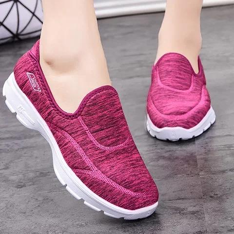 Women Walking Shoes Casual Slip On Comfy Sneakers - fashionshoeshouse