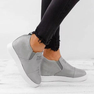 Women's high top sneakers boots wedge heel elasitc boots slip on sneakers