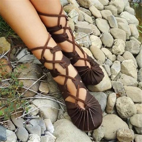 Women Casual Lace-up Sandals Plus Size Celtic Shoes