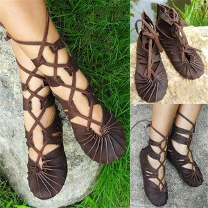 Women Casual Lace-up Sandals Plus Size Celtic Shoes