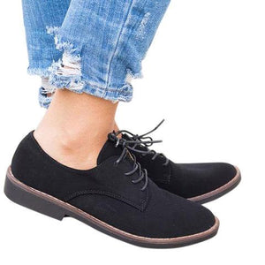 Lace Up Flat Heel Oxfords Comfy Driving Loafers For Women