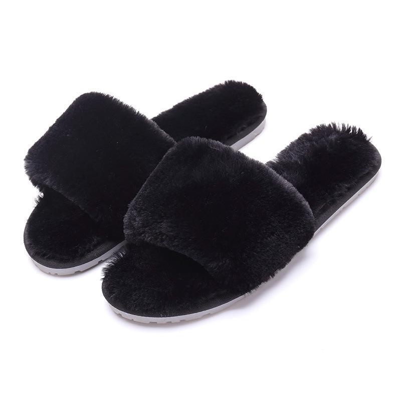 Fur Keep Warm Low Heel House Slippers For Women - GetComfyShoes