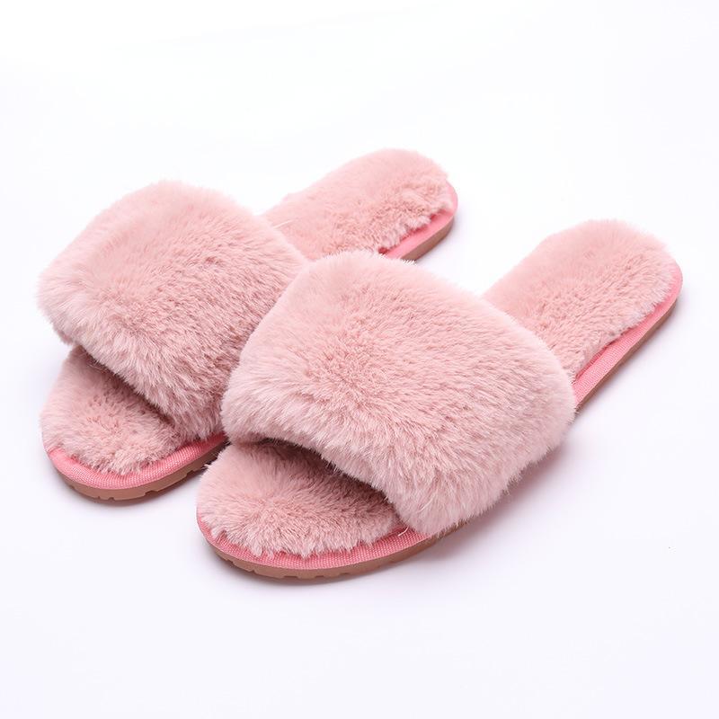 Fur Keep Warm Low Heel House Slippers For Women - GetComfyShoes