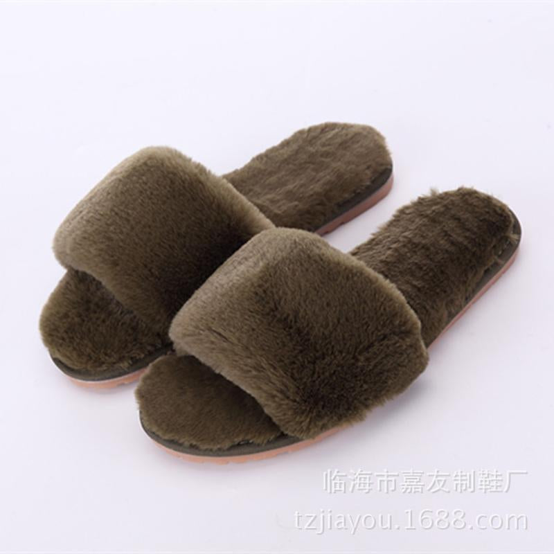 Fur Keep Warm Low Heel House Slippers For Women - GetComfyShoes