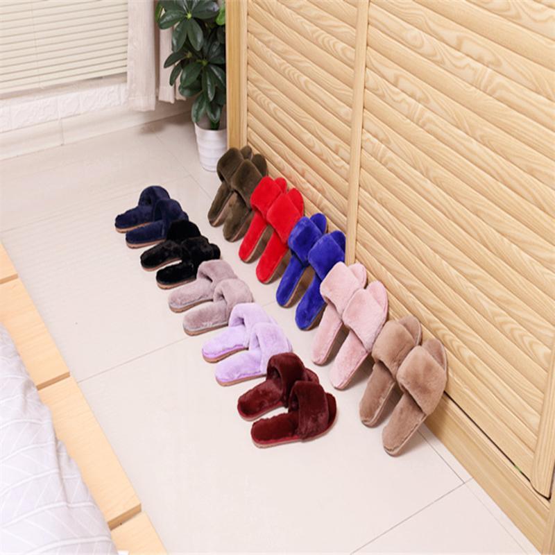 Fur Keep Warm Low Heel House Slippers For Women - GetComfyShoes