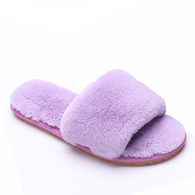 Fur Keep Warm Low Heel House Slippers For Women - GetComfyShoes