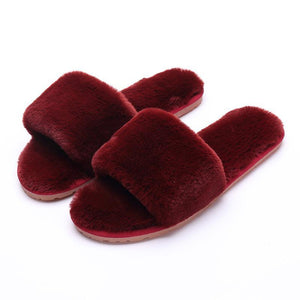 Fur Keep Warm Low Heel House Slippers For Women - GetComfyShoes