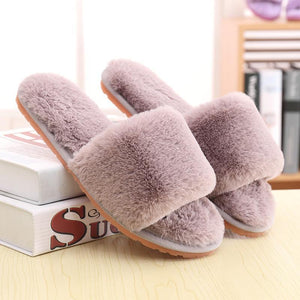 Fur Keep Warm Low Heel House Slippers For Women - GetComfyShoes