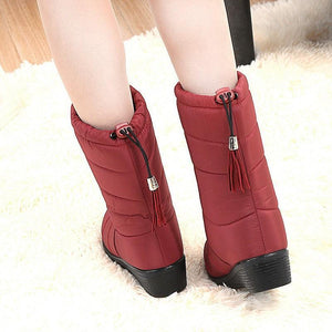 Waterproof Mid-Calf Boots for Women Warm Fur Shoes for Winter - GetComfyShoes