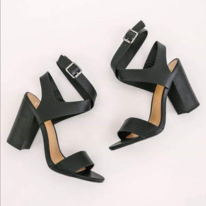 High Heels Cross-tie Strappy Adjustable Buckle Sandals - GetComfyShoes