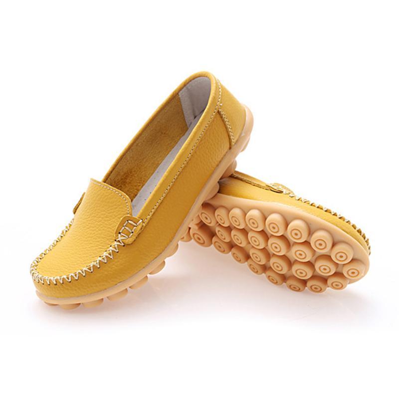 Leather Moccasins Loafers for Women Comfort Non-slip Driving Shoes - GetComfyShoes