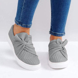 Women's bowknot slip on sneakers cute slip on shoes