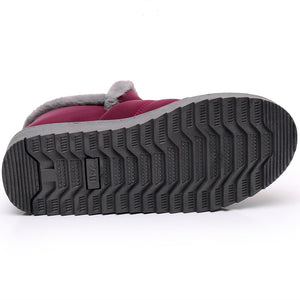Women winter flat low heel ankle slip on snow boots