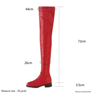 Women fashion chunky low heel side zipper over the knee boots