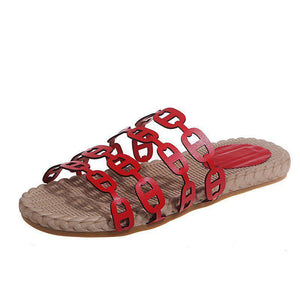 Women open toe black strap 
summer slide sandals