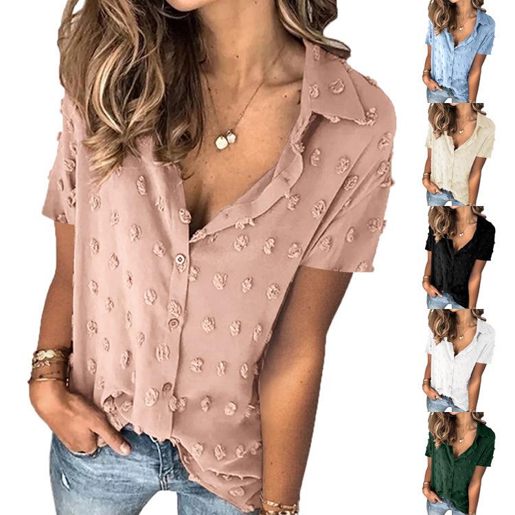 Women's button-down short sleeves t-shirts
