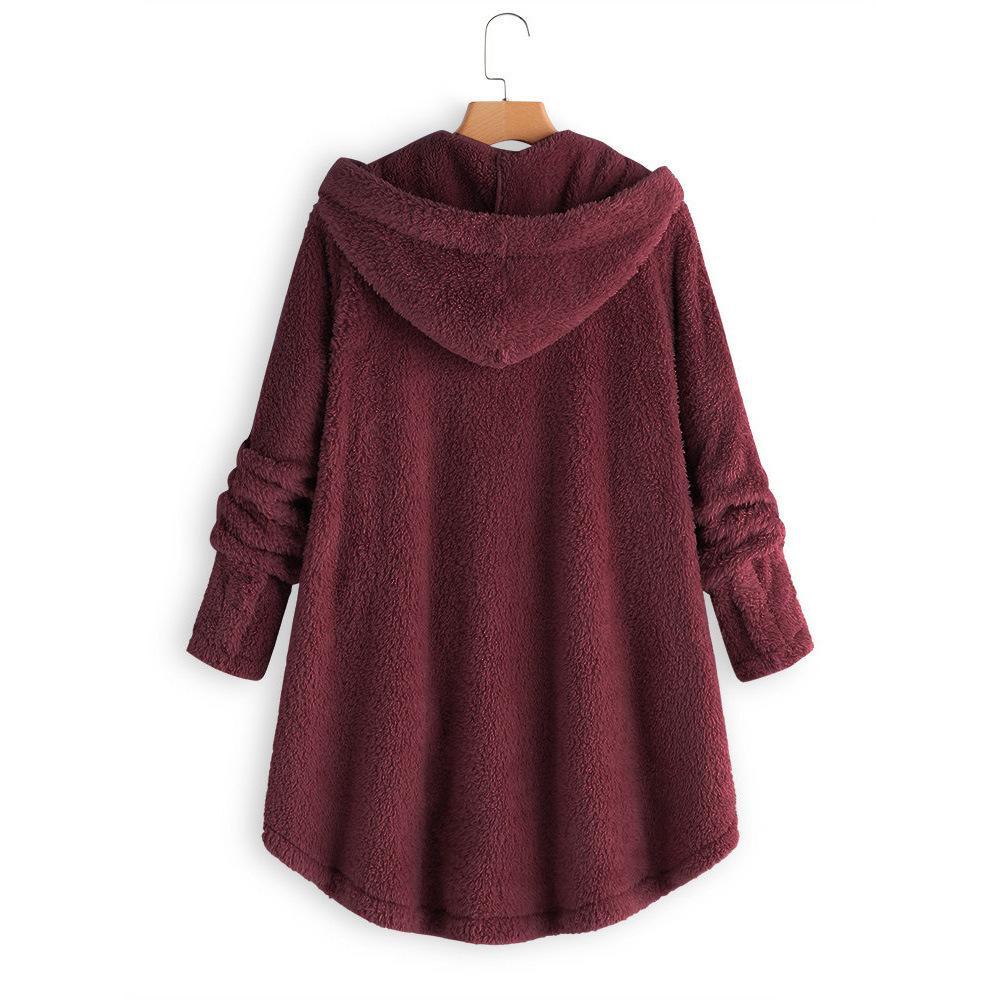 Fluffy Hooded Pullover Loose Sweater - GetComfyShoes