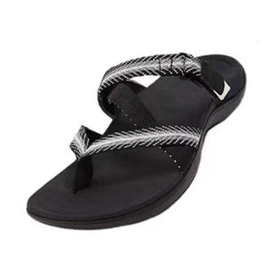 Women new fashion flip flop magic tape slide flat sandals